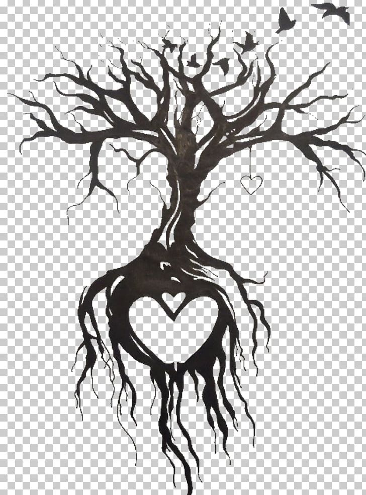 Dead tree drawing for tattoo